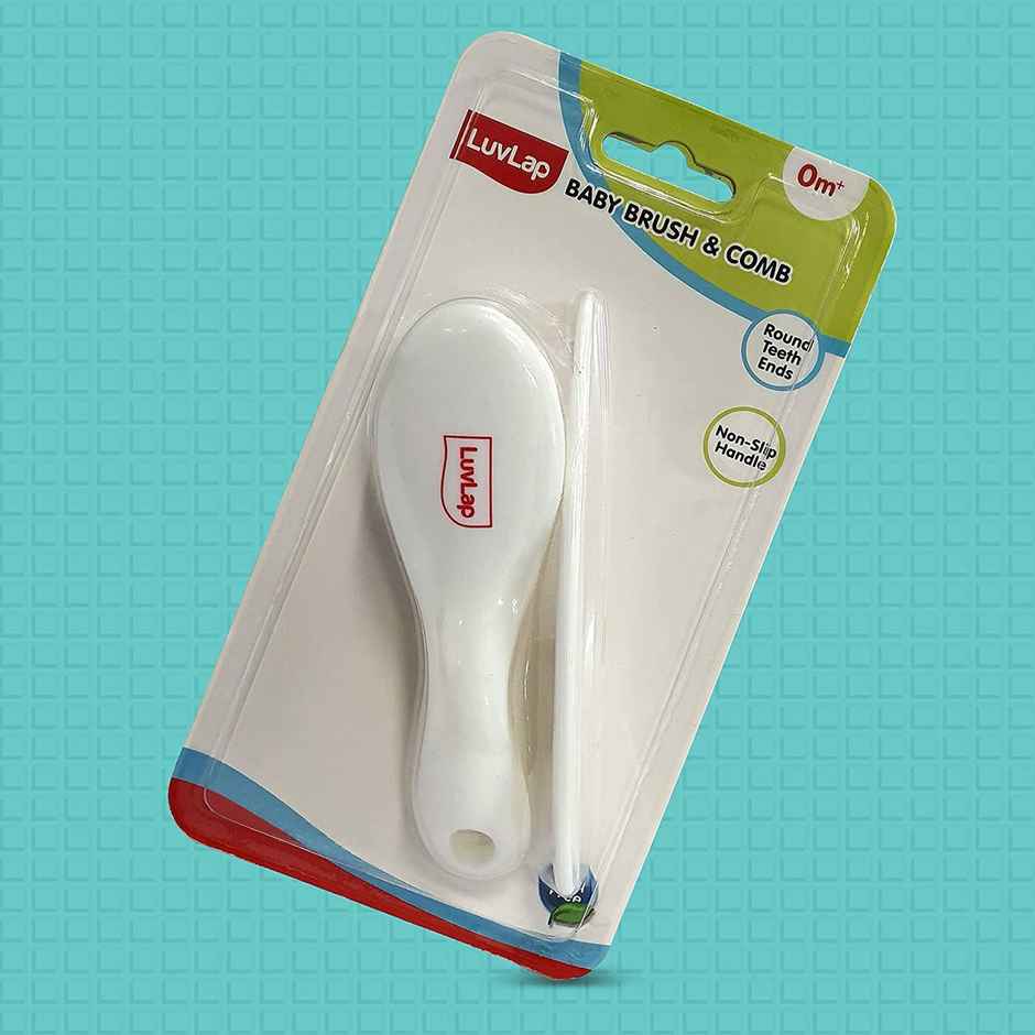 LuvLap Elegant Baby Comb & Brush Set, Soft Bristles, Hair Grooming Kit, for 0m+