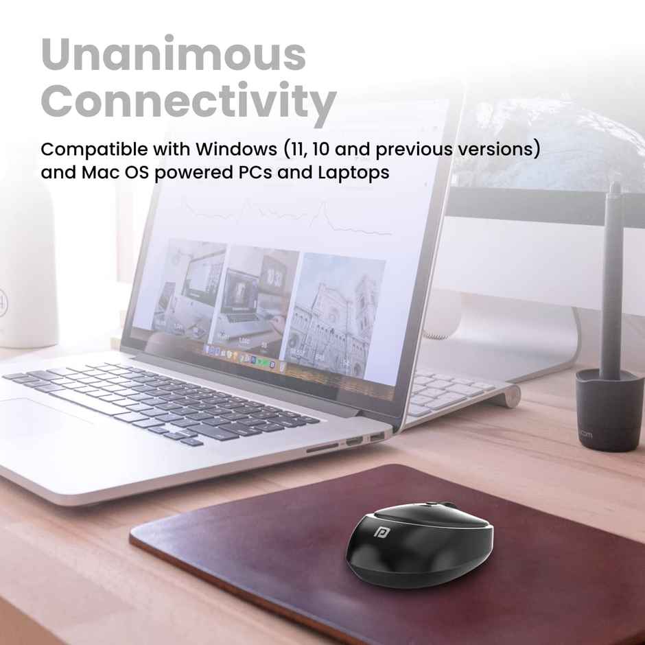 Portronics Wireless Optical Mouse Toad 27-Black