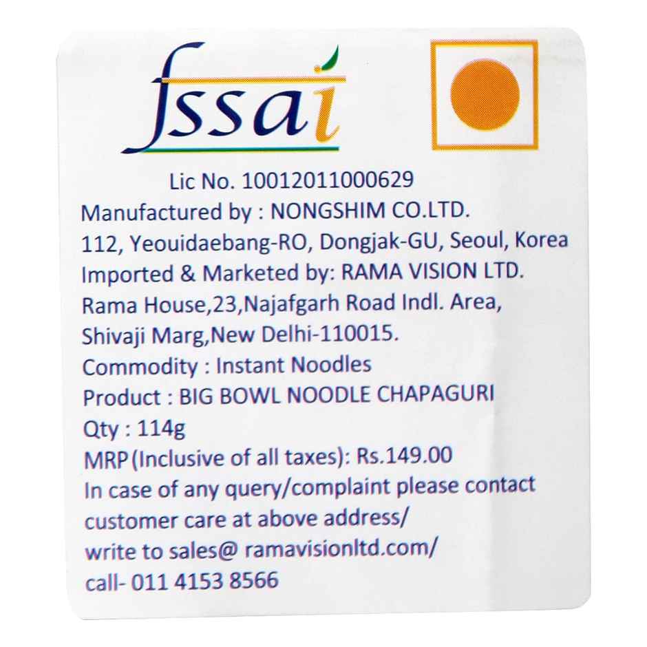 Nongshim Korean Big Bowl Noodle Chapaguri Veg