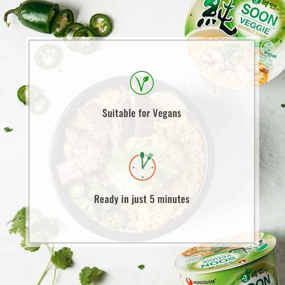Nongshim Korean SoonVeggie Cup Noodle Soup Veg Combo