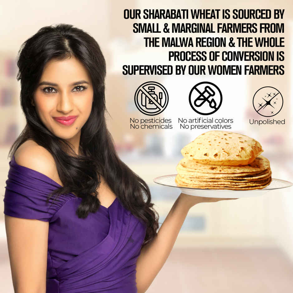Safe Harvest Pesticide-Free Whole Wheat Atta | Sharbati Wheat | High Fibre