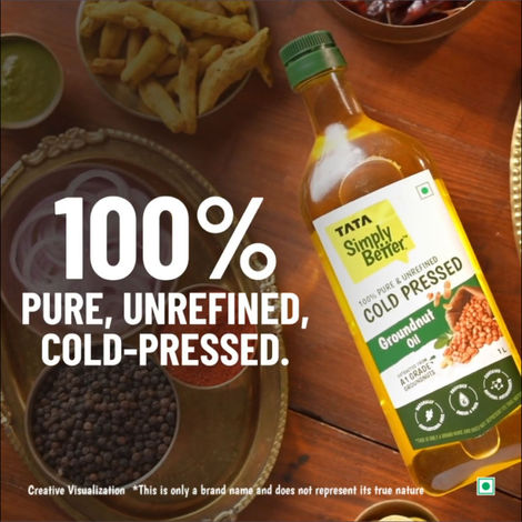 Tata Simply Better Groundnut (Peanut) Cold Pressed Oil | Pure & Unrefined Healthy Cooking Oil