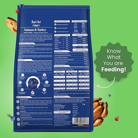 Bark Out Loud Salmon & Turkey Fish Dog Food | Medium/Large Breed | Naturally Hypoallergenic