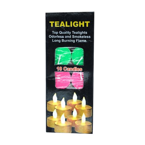 Colored T-Light Candles | 8 g each | Pack Of 10 | Walton