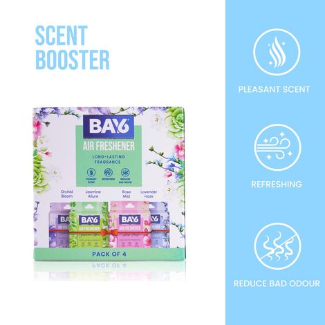 BAY6 Bathroom Air Freshener Blocks (Pack Of 4)- Orchid, Jasmine, Rose, Lavender - Long Lasting Fragrance