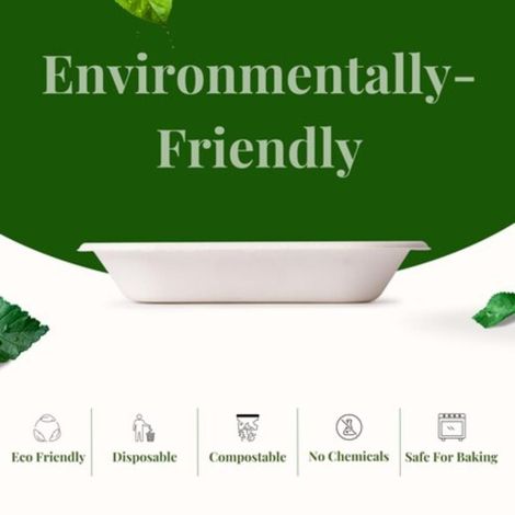 Naturepac Bagasse Plate 7 Inch Square | 25 Pcs