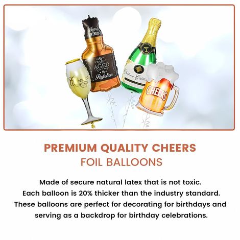 Party Propz Cheers Champagne Foil Balloons For Decoration