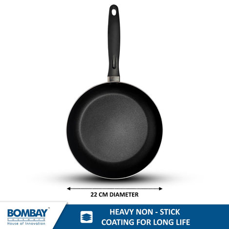 Bombay Kookware Small Tapper Fry Pan -22 cm | Non-Induction Base