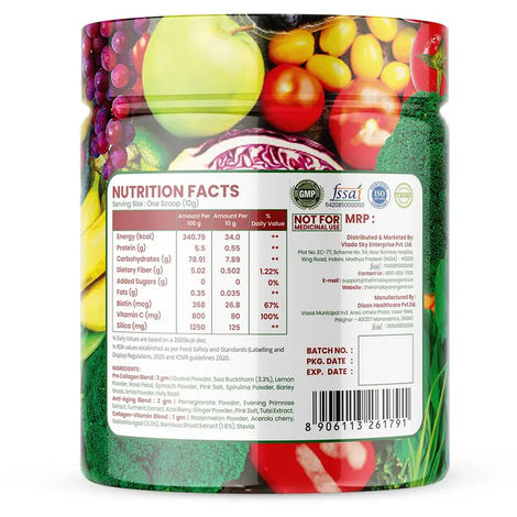 Vlado's Himalayan Organics Plant Based Collagen Builder Powder With Vitamin C & Biotin