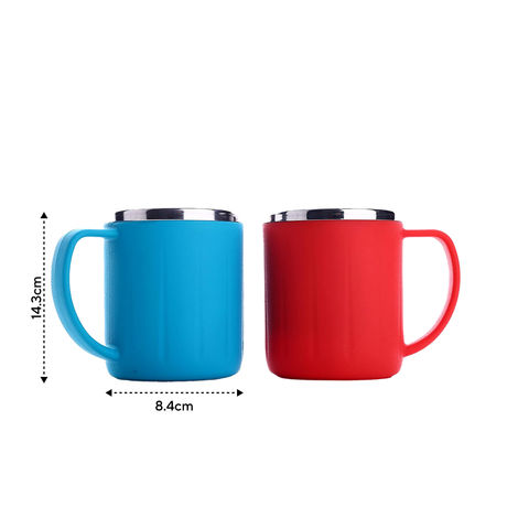 Ganesh Happy Time Stylish Coffee Cup With Handle | 200 ml | Set Of 2 (Colour May Vary)