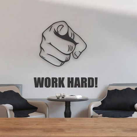 Wollzo 60 cm Work Hard Removable Sticker