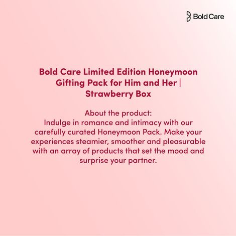 Bold Care Limited Edition Honeymoon Gifting Pack For Him & Her - Strawberry Flavour