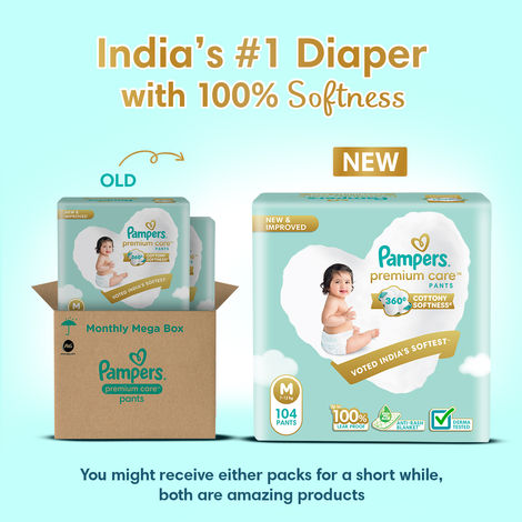 Pampers Premium Care Baby Diapers | Pant Style | M