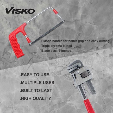Visko 820 Tool Set | Hacksaw Frame | 12 Inch Wrench | Screwdrivers - 6 pcs | Spanner Set - 6 pcs