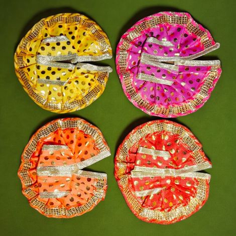 House Of Festivals Ladoo Gopal Golden Polka Dot Poshak | Size 1 - Assorted