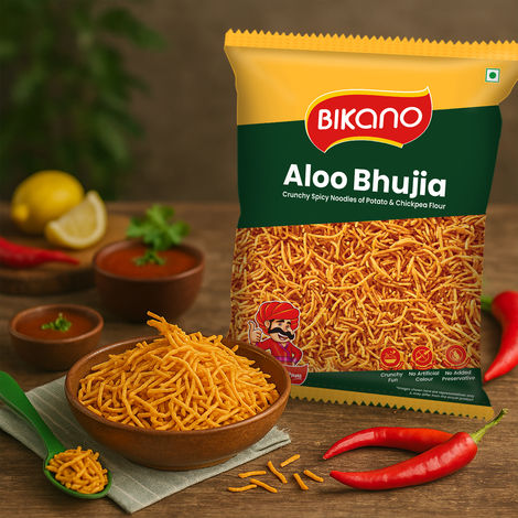 Bikano Aloo Bhujia |Crunchy and Spicy Aloo Bhujia Snack | Perfect Tea-Time Namkeen