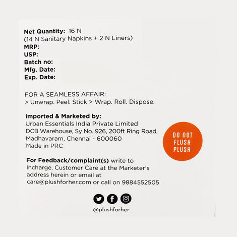 Plush Ultra Thin (8 XL + 6 XXL) Sanitary Pads | Assorted pack | 14 pcs