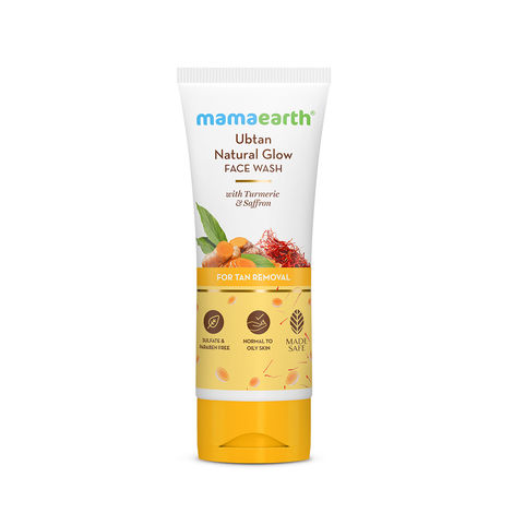 Mamaearth Ubtan Face Wash With Turmeric & Saffron For Tan Removal | Skin Brightening