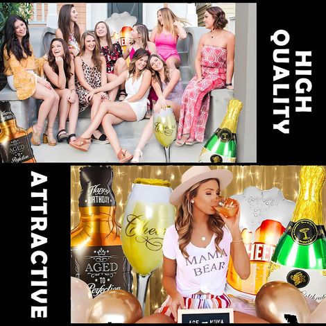 Party Propz Cheers Champagne Foil Balloons For Decoration