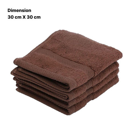 Bianca Face Towel Soft Brown | Set of 4 - 30cm x 30cm