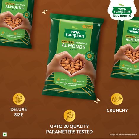 Tata Sampann 100% Pure California Almonds/Badam Giri Whole Premium Quality