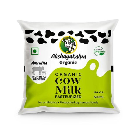 Akshayakalpa Amrutha A2 Pasteurized Fresh Milk (Pouch)