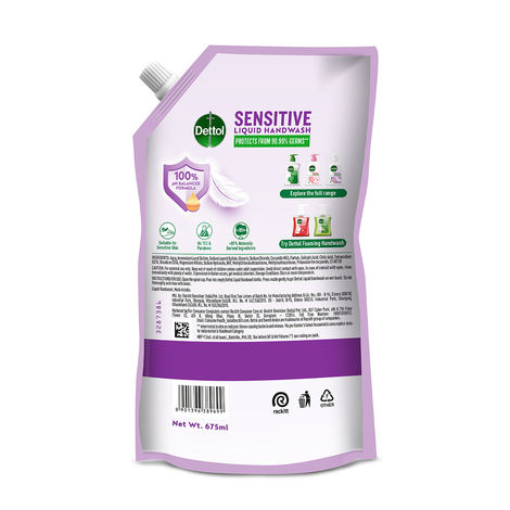 Dettol Sensitive Hand Wash Refill | Moisturizing Handwash | pH Balance | Gentle on Skin