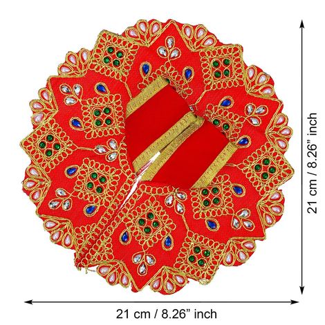 Red Decorative Laddu Gopal Dress for Idol (Size 4) | Krishna Costume | Krishna Janmastami Special (Ecraftindia)