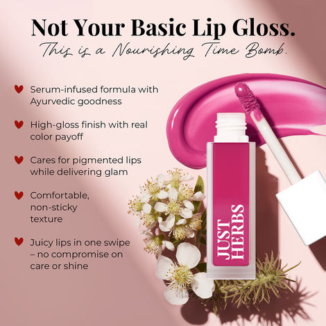 Just Herbs Serum Infused Lip Gloss (Deep Love)