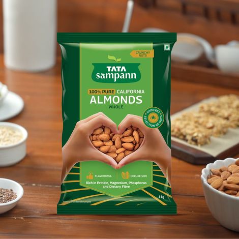 Tata Sampann 100% Pure California Almonds/Badam Giri Whole Premium Quality