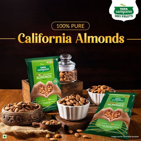 Tata Sampann 100% Pure California Almonds/Badam Giri Whole Premium Quality