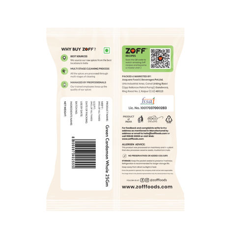 ZOFF Green Cardamom Whole - Elaichi