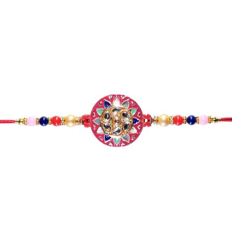 Aurum Round Kundan Rakhi - Artistic Craft