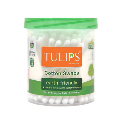 Tulips Paper Stick Cotton Buds Jar