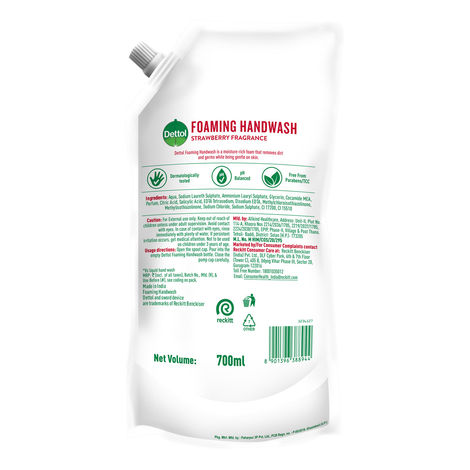 Dettol Strawberry Foaming Hand Wash Refill For Foaming Handwash Pumps