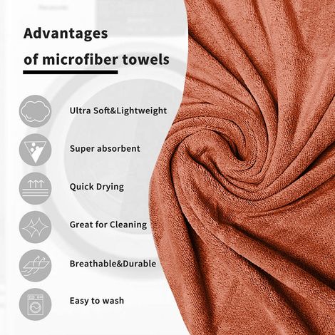 Sassoon Microfiber Medium Bath Towel | Rust | 60 x 120 cm