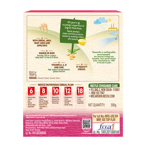 Nestle Cerelac Multigrain & Fruits Baby Food Cereal | No Preservatives | 12 to 24 Months