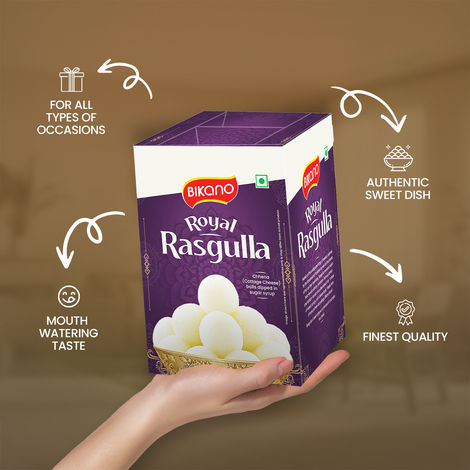 Bikano Royal Rasgulla | Soft & Spongy Bengali Sweet | Made with Premium Ingredients