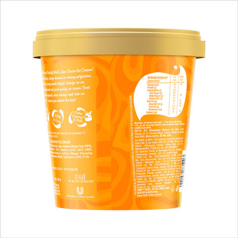 Kwality Walls The Dairy Factory Alphonso Mango Ice Cream Tub