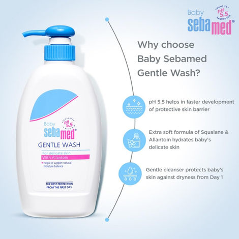 Baby Sebamed Gentle Wash | pH 5.5 | Baby Body Wash | Soap Free| Tear Free