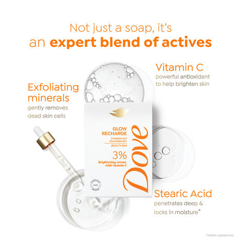 Dove 3% Brightening Serum + Vitamin C Glow Recharge Serum Beauty Bar