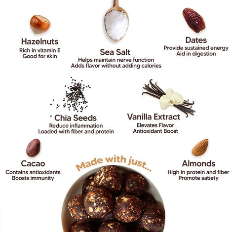 Eat Better Co - Hazelnut & Chocolate Laddoos - No Added Sugar - High Protein, 100% Natural