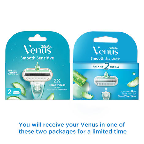 Gillette Venus Hair Removal Razor Blades/Refills/Cartridges for Women - (Aloe Vera Glidestrip)