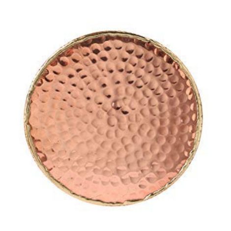 Bar Box Rose Gold Plating Hammered Design Coasters With Velvet Base For Drinks (Set Of 4)