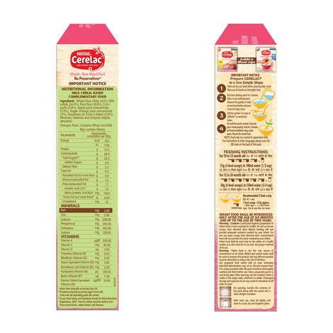 Nestle Cerelac Wheat Rice Mixed Fruit Baby Food Cereal | No Preservatives | 10 to 24 Months
