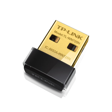 TP-Link TL-WN725N 150Mbps Wireless Network Nano USB Adapter for PC - Black