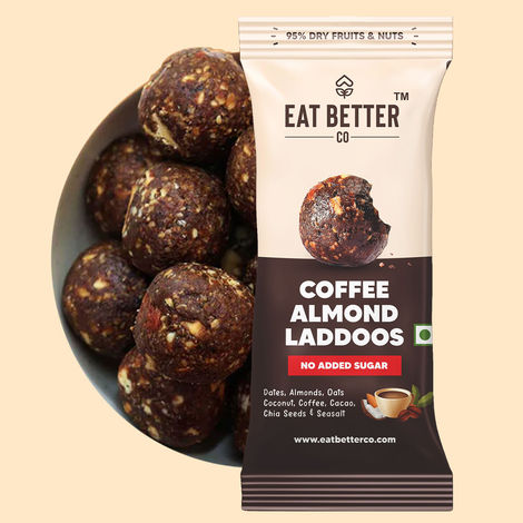 Eat Better Co - Coffee & Almond Laddoos - No Added Sugar - High Protein, 100% Natural