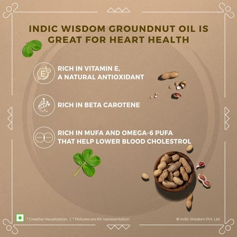 Indic Wisdom Groundnut (Peanut) Wood Cold Pressed - Extracted on Wooden Churner
