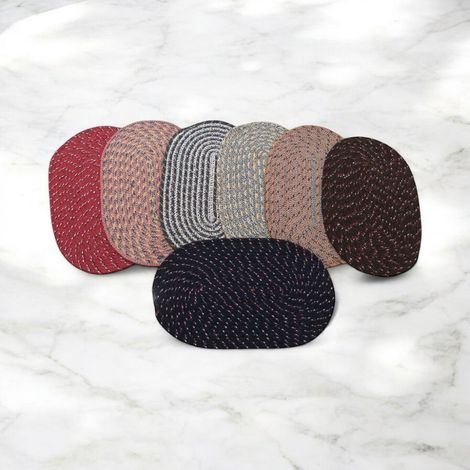 Elegant Weavers Oval Floor Mat (Colour May Vary)