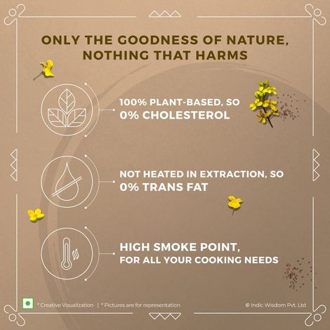 Indic Wisdom Mustard (Sarson) Wood Pressed Oil | Cold Pressed - Extracted on Wooden Churner